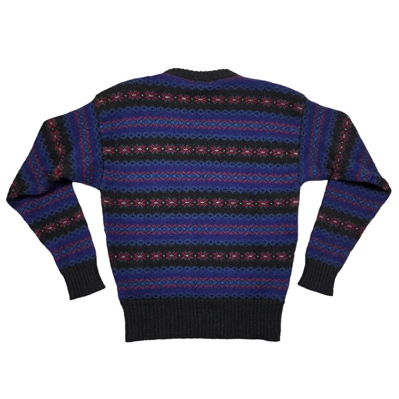 Vintage Eddie Bauer Sweater Mens M Shetland Wool Fair Isle Nordic Gorpcore Hiker - Picture 2 of 5